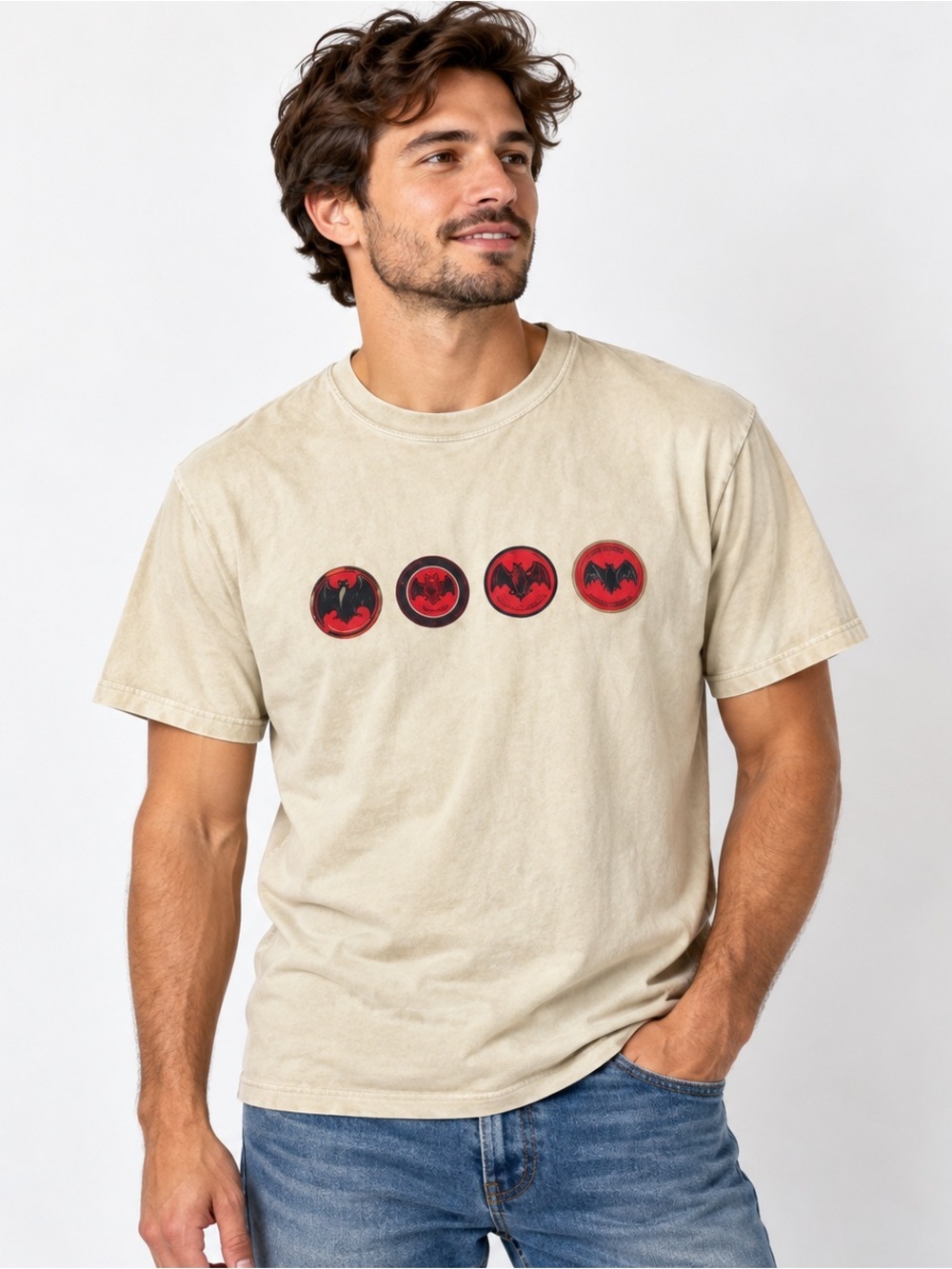 Bacardi Rum T-shirt Size Large 150 Years Graphic Logo Short Sleeve
